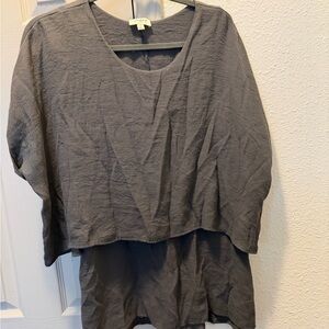Umgee Charcoal Layered Tunic Top